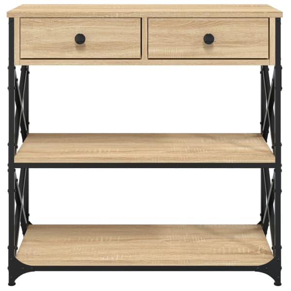 vidaXL konsolbord 75x28x75 cm konstrueret træ sonoma-eg