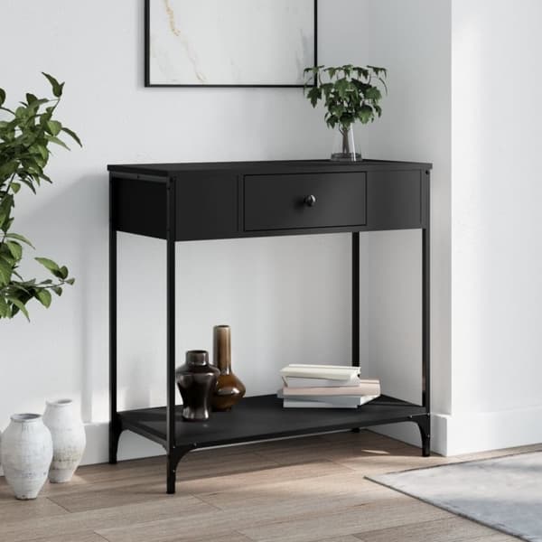 vidaXL konsolbord 75x34,5x75 cm konstrueret træ sort