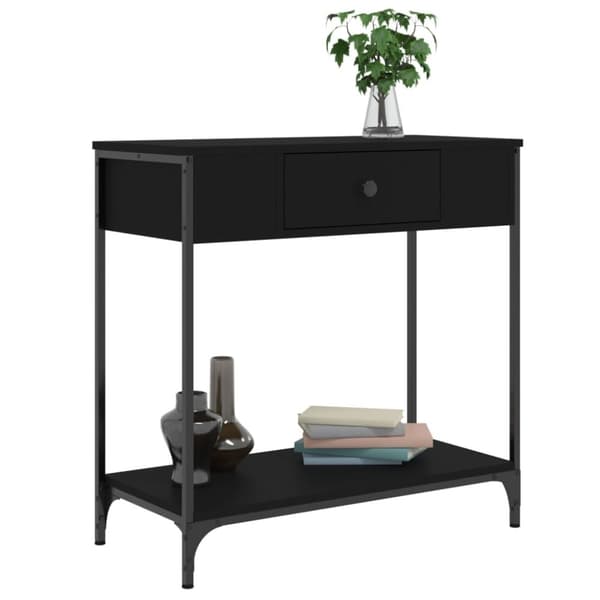 vidaXL konsolbord 75x34,5x75 cm konstrueret træ sort