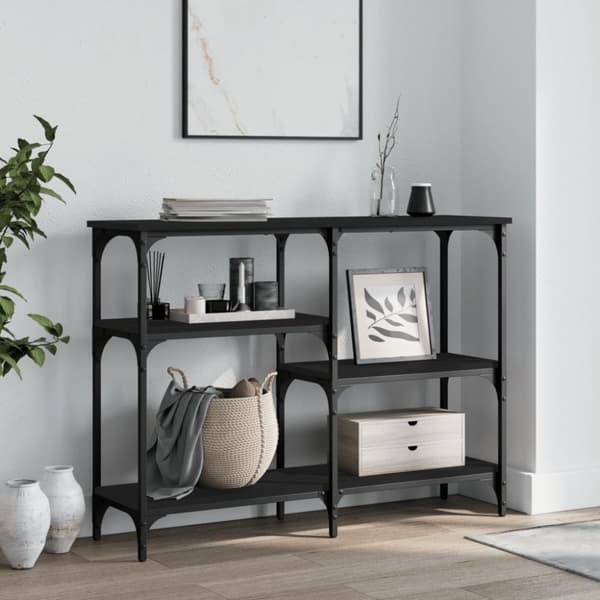 vidaXL Konsolbord svart 102x29x75 cm konstruerat trä