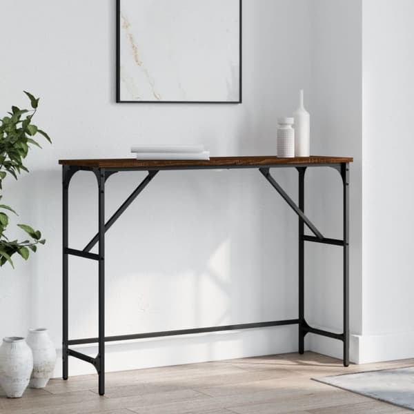 vidaXL Avlastningsbord brun ek 100x32x75 cm konstruerat trä