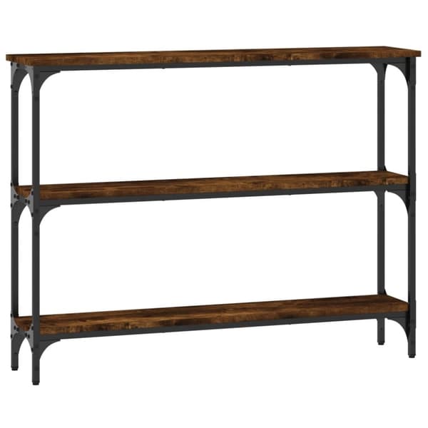 vidaXL Konsollbord røkt eik 100x22,5x75 cm konstruert tre