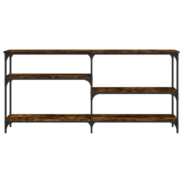 vidaXL Konsollbord røkt eik 160x29x75 cm konstruert tre