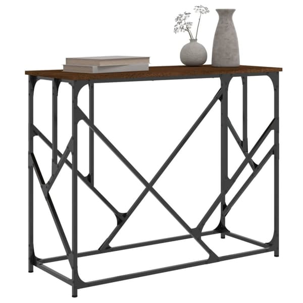 vidaXL Konsollbord brun eik 100x40x80 cm konstruert tre