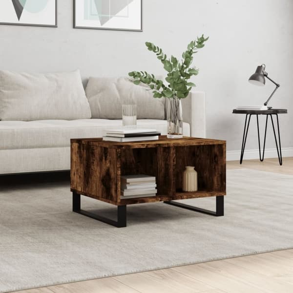 vidaXL Salongbord røkt eik 60x50x36,5 cm konstruert tre