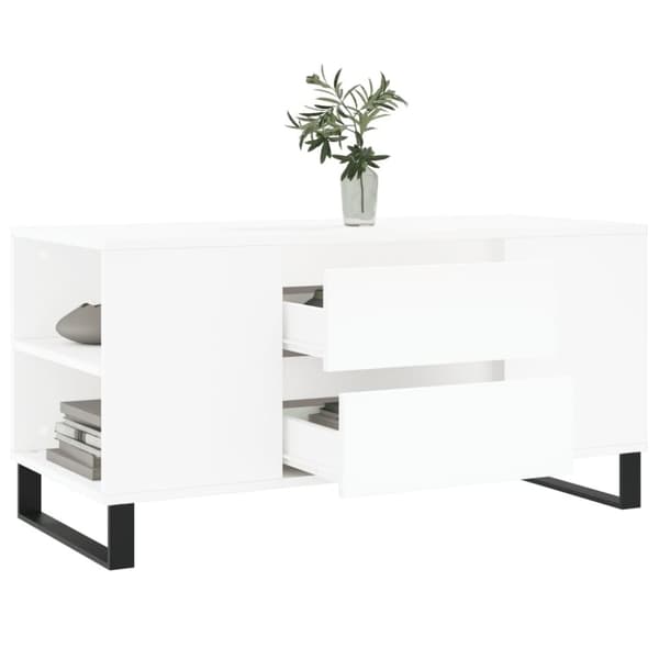 vidaXL Salongbord hvit 102x44,5x50 cm konstruert tre