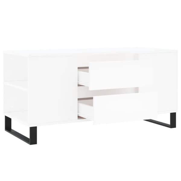 vidaXL Salongbord hvit 102x44,5x50 cm konstruert tre