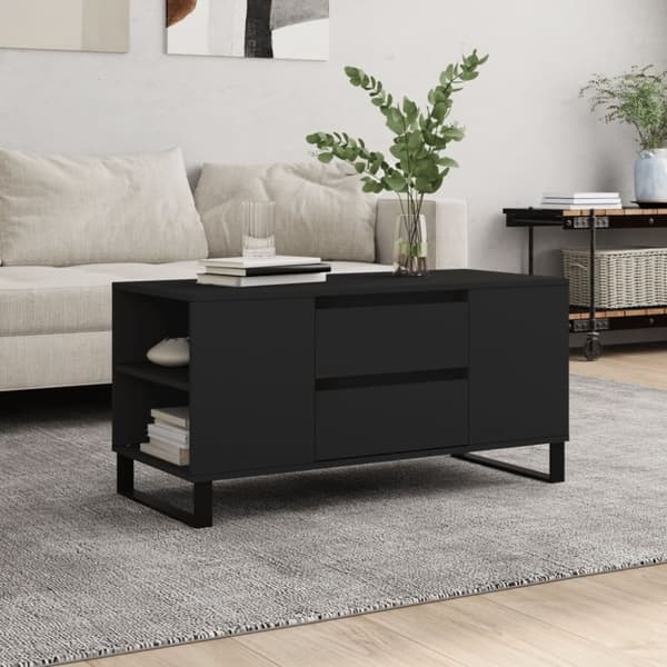 vidaXL Sohvapöytä musta 102x44,5x50 cm tekninen puu