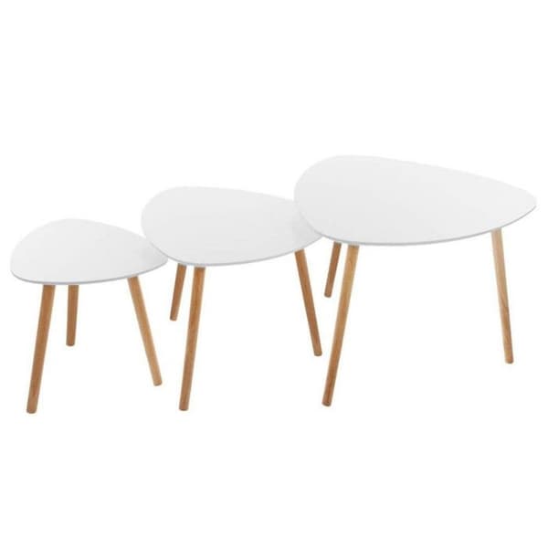 Set om 3 vit Miléo Atmosphera chiffontabeller