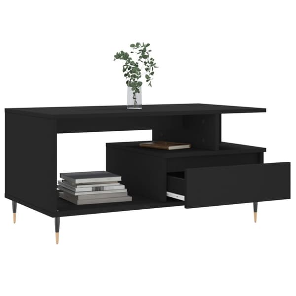 vidaXL sofabord 90x49x45 cm konstrueret træ sort