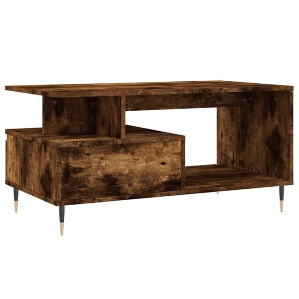 vidaXL Sohvapöytä savutammi 90x49x45 cm tekninen puu
