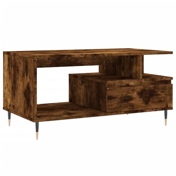 vidaXL Sohvapöytä savutammi 90x49x45 cm tekninen puu