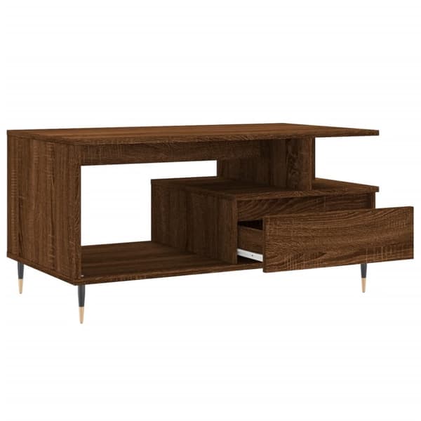 vidaXL sofabord 90x49x45 cm konstrueret træ brun egetræsfarve