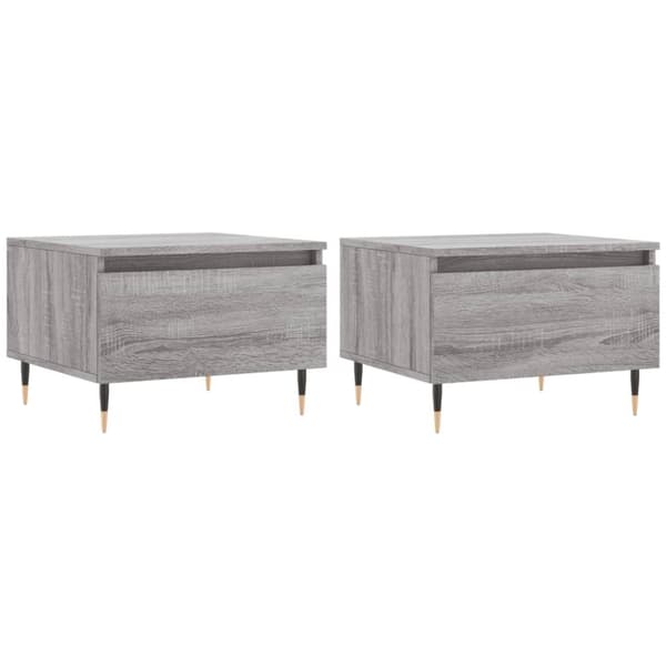 vidaXL Salongbord 2 stk grå sonoma 50x46x35 cm konstruert tre