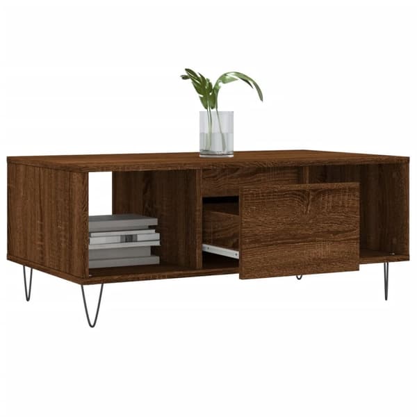 vidaXL Soffbord brun ek 90x50x36,5 cm konstruerat trä