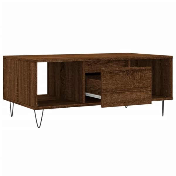 vidaXL Soffbord brun ek 90x50x36,5 cm konstruerat trä
