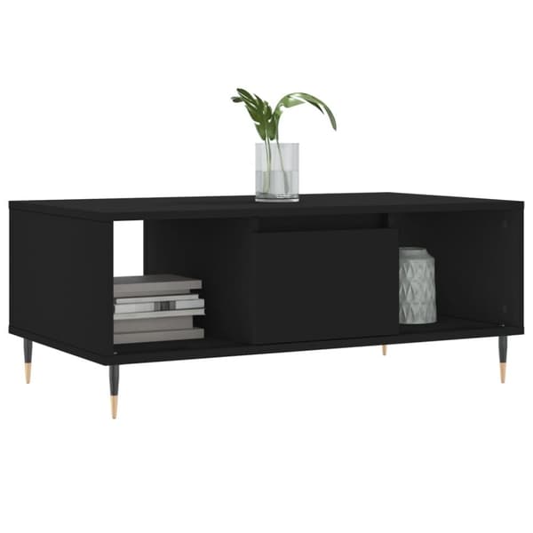 vidaXL Salongbord svart 90x50x36,5 cm konstruert tre