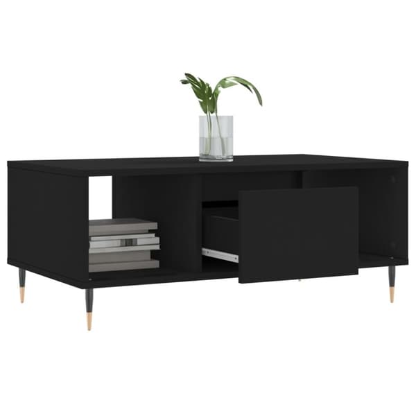 vidaXL Salongbord svart 90x50x36,5 cm konstruert tre