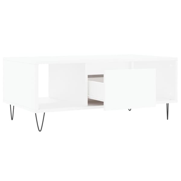 vidaXL Salongbord hvit 90x50x36,5 cm konstruert tre