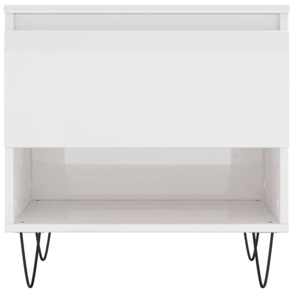 vidaXL Salongbord høyglans hvit 50x46x50 cm konstruert tre