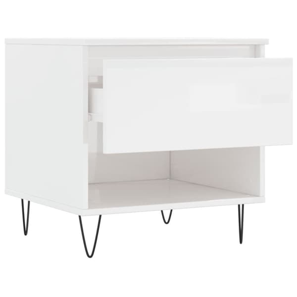 vidaXL Salongbord høyglans hvit 50x46x50 cm konstruert tre