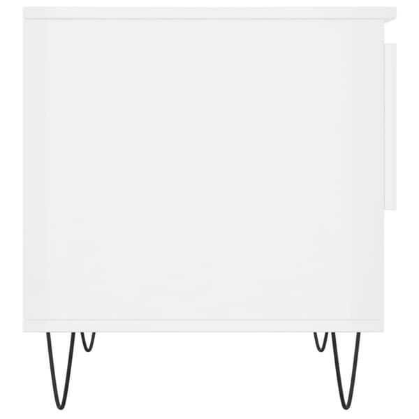 vidaXL Salongbord høyglans hvit 50x46x50 cm konstruert tre