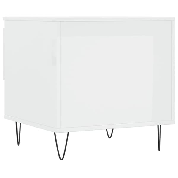 vidaXL Salongbord høyglans hvit 50x46x50 cm konstruert tre