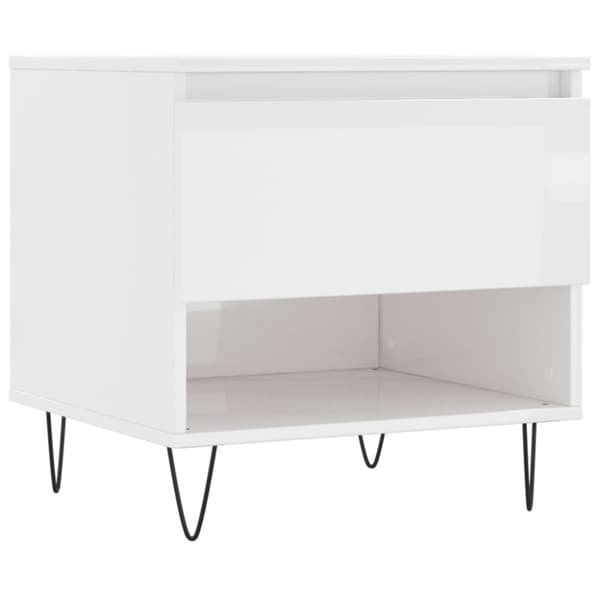 vidaXL Salongbord høyglans hvit 50x46x50 cm konstruert tre