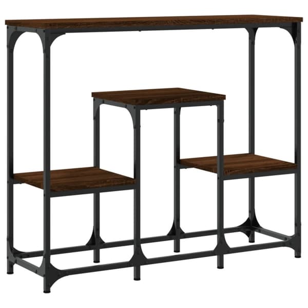 vidaXL konsolbord 89,5x28x76 cm konstrueret træ brun egetræsfarve