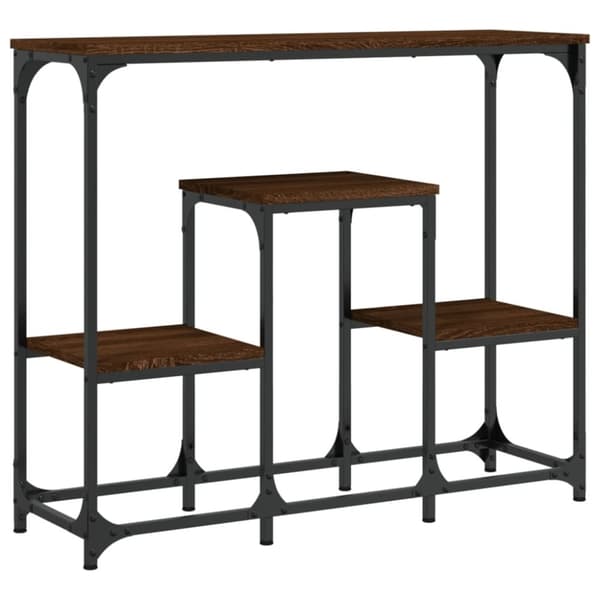 vidaXL konsolbord 89,5x28x76 cm konstrueret træ brun egetræsfarve