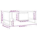 Miniatyrbillede 11 af 11: vidaXL sofabord 90x50x36,5 cm konstrueret træ sort