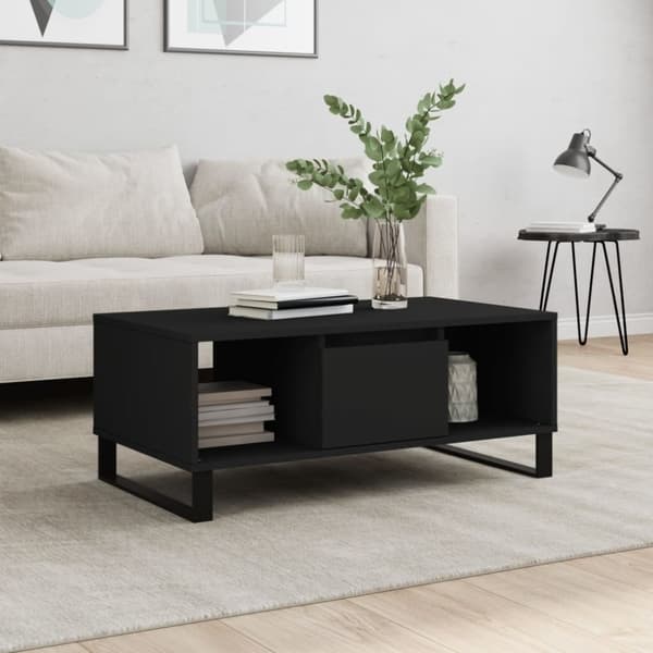 vidaXL sofabord 90x50x36,5 cm konstrueret træ sort