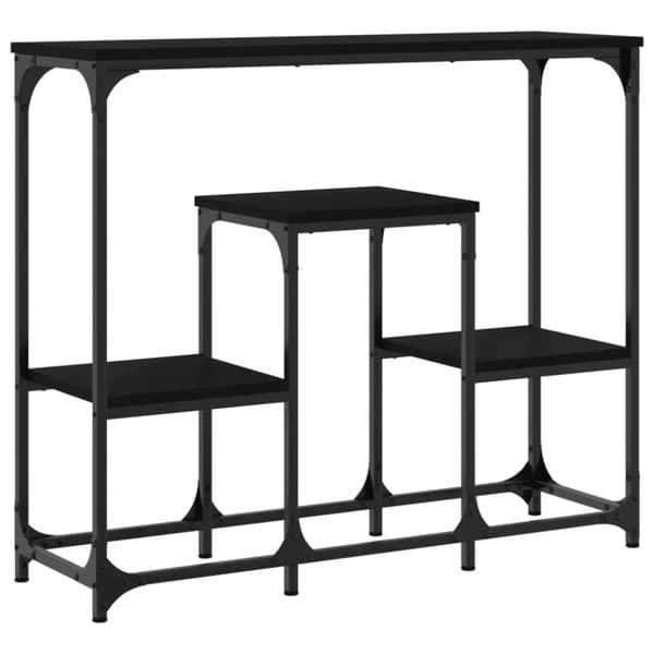 vidaXL Konsolipöytä musta 89,5x28x76 cm tekninen puu
