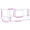 Miniatyrbillede 11 af 11: vidaXL sofabord 90x50x36,5 cm konstrueret træ sort
