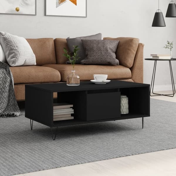 vidaXL sofabord 90x50x36,5 cm konstrueret træ sort