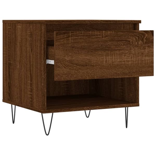 vidaXL sofabord 50x46x50 cm konstrueret træ brun egetræsfarve