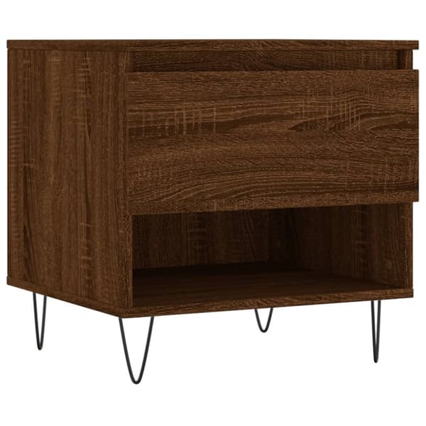 vidaXL sofabord 50x46x50 cm konstrueret træ brun egetræsfarve