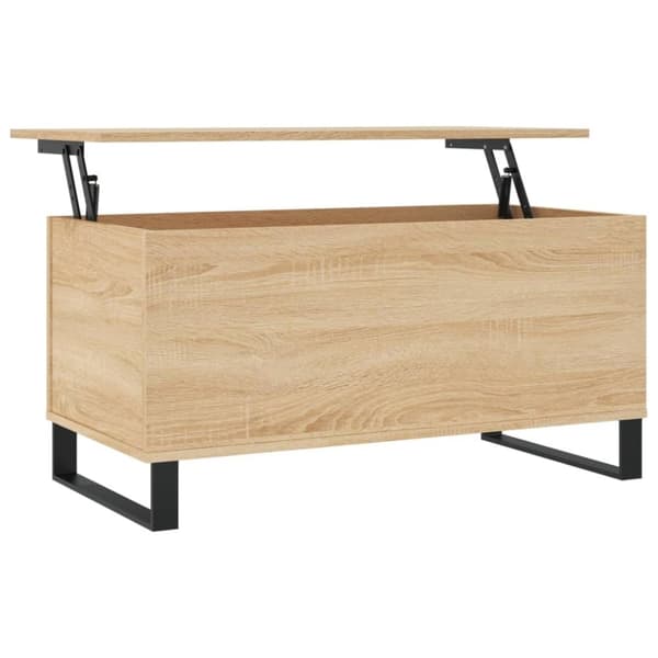vidaXL sofabord 90x44,5x45 cm konstrueret træ sonoma-eg