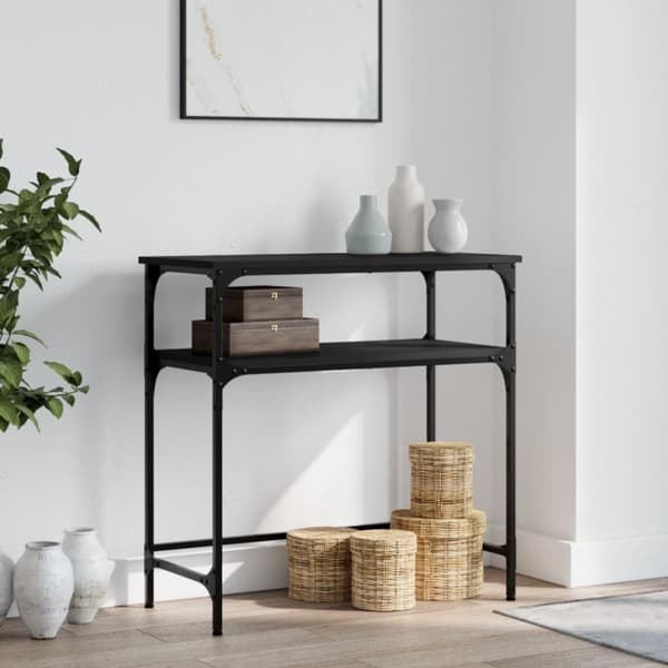 vidaXL Konsollbord svart 75x35,5x75 cm konstruert tre