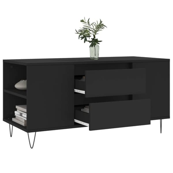 vidaXL Soffbord svart 102x44,5x50 cm konstruerat trä