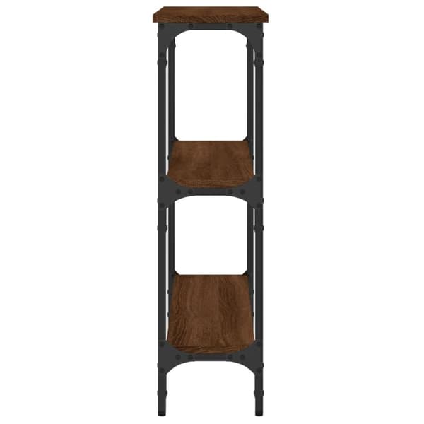 vidaXL konsolbord 75x22,5x75 cm konstrueret træ brunt egetræ