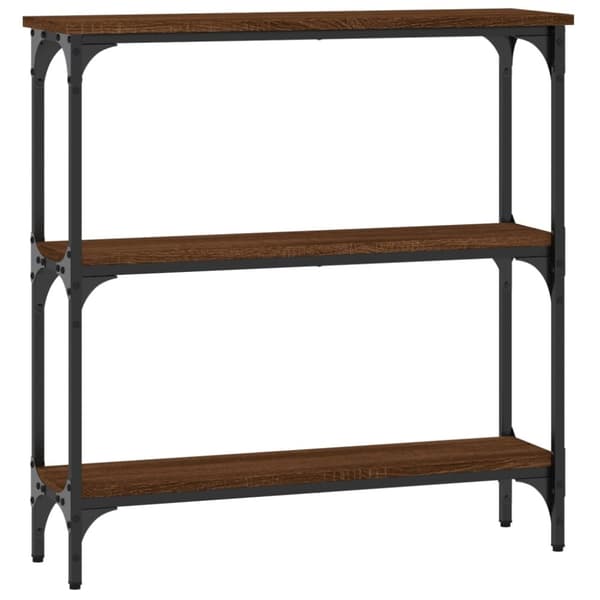 vidaXL konsolbord 75x22,5x75 cm konstrueret træ brunt egetræ
