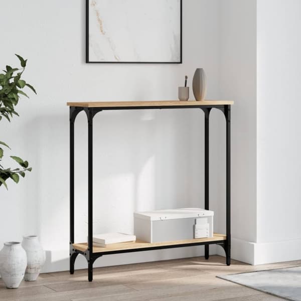 vidaXL Konsolipöytä Sonoma-tammi 75x22,5x75 cm tekninen puu