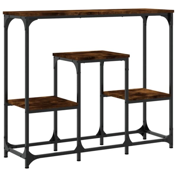 vidaXL konsolbord 89,5x28x76 cm konstrueret træ røget sonoma-eg