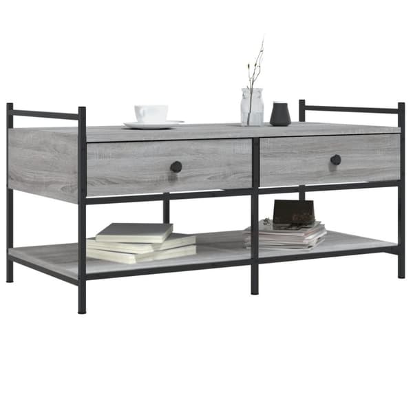 vidaXL sofabord 99x50x50 cm konstrueret træ grå sonoma-eg