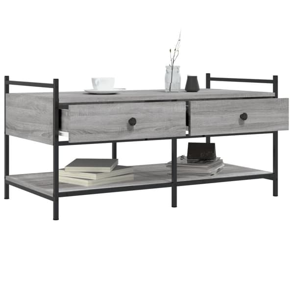 vidaXL sofabord 99x50x50 cm konstrueret træ grå sonoma-eg