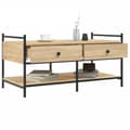 Miniatyrbillede 4 af 11: vidaXL sofabord 99x50x50 cm konstrueret træ sonoma-eg