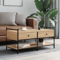 Miniatyrbillede 2 af 11: vidaXL sofabord 99x50x50 cm konstrueret træ sonoma-eg