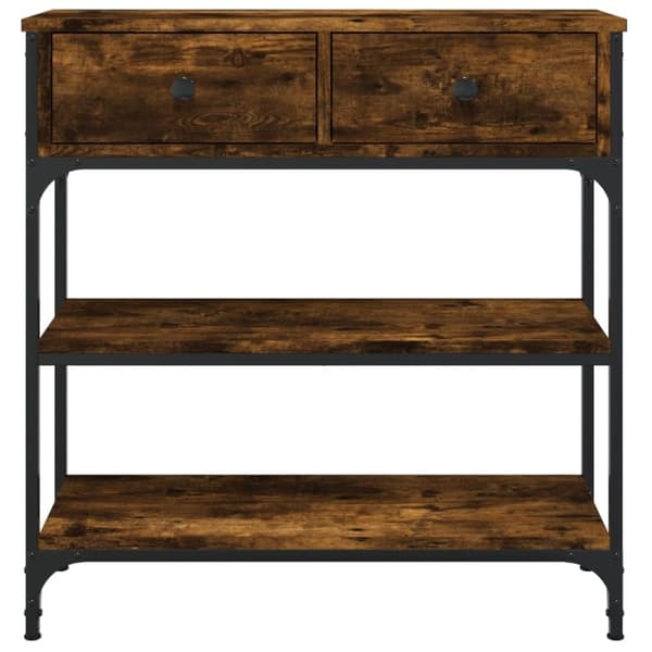 vidaXL Konsollbord røkt eik 72,5x25x75 cm konstruert tre