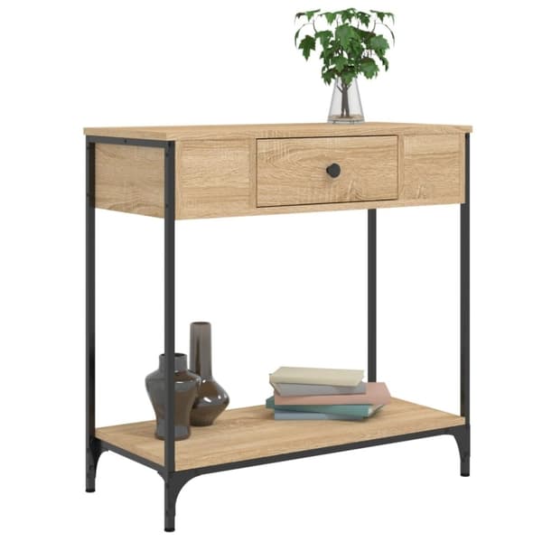 vidaXL Konsollbord sonoma eik 75x34,5x75 cm konstruert tre